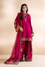 3-Pcs Charizma Unstitched Digital Print Silk Suit with Organza Dupatta