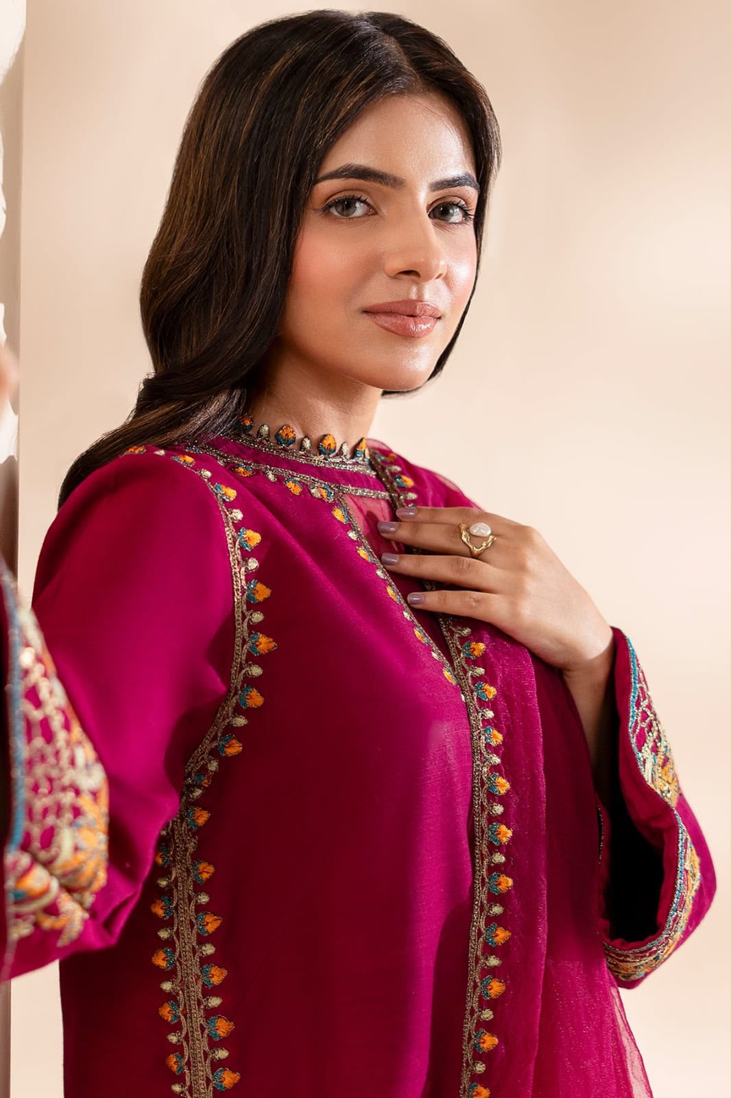 3-Pcs Charizma Unstitched Digital Print Silk Suit with Organza Dupatta