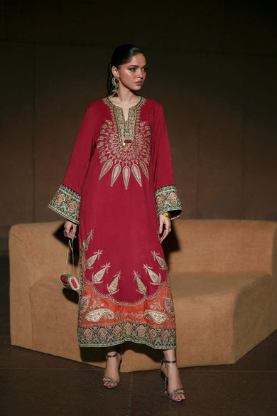 3-Pcs Unstitched Silk Suit Fabric - Digital Print