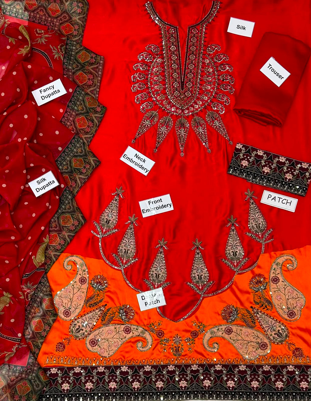3-Pcs Unstitched Silk Suit Fabric - Digital Print