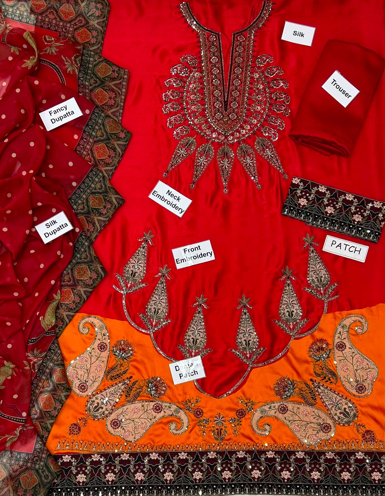 3-Pcs Unstitched Silk Suit Fabric - Digital Print
